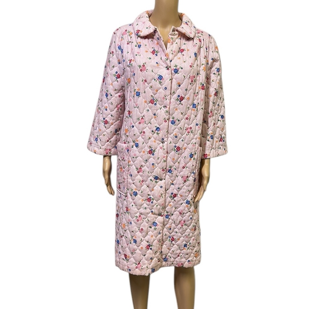 Vintage Pink Floral Quilted Robe